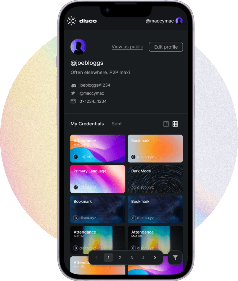 Disco profiles mobile view
